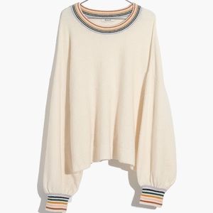 Madewell Rainbow Trim Balloon Sweater